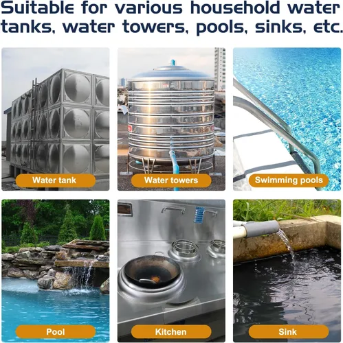 Vista 7 de Paquete de 2 válvulas de flotador de agua de 1/2 pulgada, bola flotante con válvula de latón y brazo ajustable, llenado automático y control