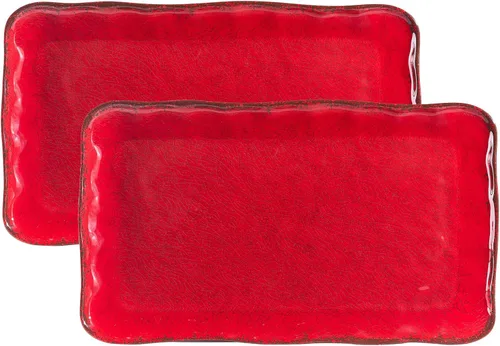 Vista 9 de LEHAHA Bandejas para preparar y servir a la parrilla, bandeja para servir barbacoa, bandejas de melamina para alimentos, juego de 2, gran regalo
