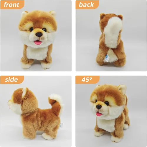 Vista 4 de CU-MATE Juguete electrónico de peluche de simulación interactiva, realista, cachorro, gato, con cola para caminar, ladrar, menear, hablar, como