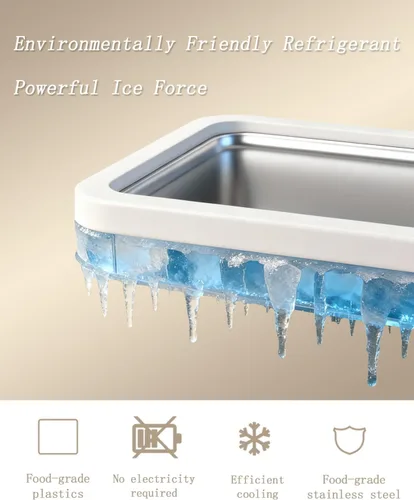 Vista 4 de Kit para hacer helados enrollados con tapa, 2 espátulas y guía de recetas - Bandeja de congelación instantánea para helado casero, actividades Verde