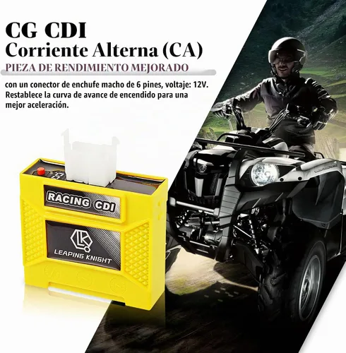 Vista 2 de Caja de 6 pines AC CDI de alto rendimiento, parte de carreras digital, ajustable, 9 curvas de encendido para CG 125cc 150cc 200cc 250cc motor