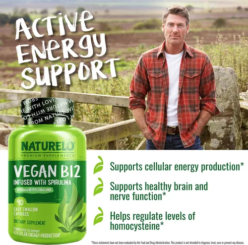 Vista 9 de NATURELO Vitamina D - A base de plantas de liquen - 180 mini cápsulas, vegano B12, 1000 mcg de metilcobalamina - 90 cápsulas