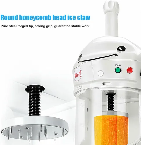 Vista 7 de Máquina de afeitar de hielo 198.4 lbs/H, máquina comercial de granizado de hielo de 350W, máquina de afeitar de hielo Máquina eléctrica de cono