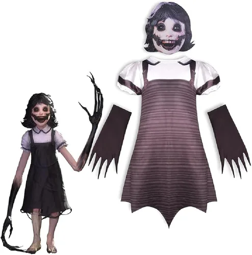 Vista 2 de Quenny Disfraces de vampiro de terror para niñas, vestidos de Agatha con estampado de engaño oscuro