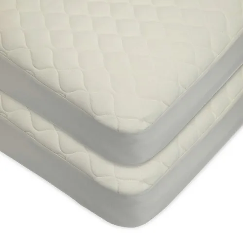 Vista 8 de Colchón de cuna portable con diseño impermeable y natural, de American Baby Company, Natural