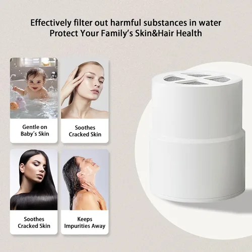 Vista 4 de Paquete de 3 filtros de repuesto compatibles con cabezal de filtro de ducha JOLIE para agua dura, metales pesados, cloro y sustancias nocivas