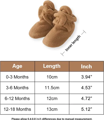 Vista 7 de pureborn Botines de invierno para bebé, de forro polar, antideslizantes, para cuna