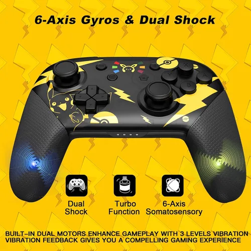 Vista 5 de Dritrip Switch Controller, Wireless Pro Controller Compatible with SwitchSwitch LiteSwitch OLED, Switch Remote Gamepad with Joystick, Double