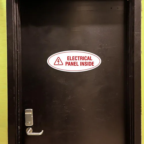 Vista 5 de Signs ByLITA Panel eléctrico ovalado dentro de la muestra (Negro) - Pequeño