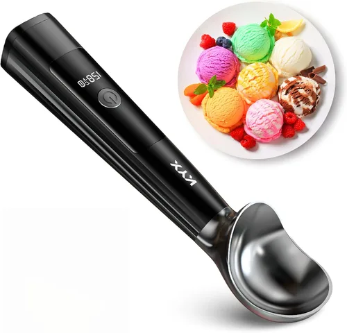 Vista 10 de KYX Cuchara de helado calentada recargable, cuchara eléctrica para helado Blanco
