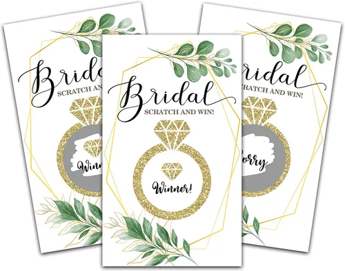 Vista 11 de Tarjetas de juego para raspar para despedida de soltera, boletos de lotería nupcial de flores de primavera, ideas de juegos de despedida de soltera