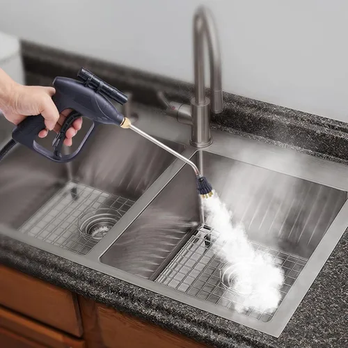 Vista 3 de Limpiador de vapor de alta presión Máquina de limpieza de vapor de mano Máquina de limpieza de alta temperatura de aleación de aluminio para cocina