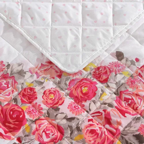 Vista 6 de Betsey Johnson - Juego de edredón Queen, ropa de cama reversible de microfibra cepillada con fundas a juego, decoración del hogar cosida