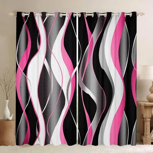 Vista 13 de Feelyou Cortinas de videojuegos negro y gris para niños, dormitorio, música, audífonos, notas, cortinas de ventana, para niños, adolescentes