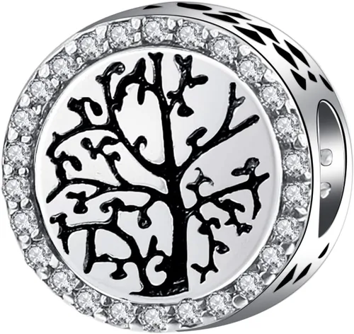 Vista 309 de LUXILLA Abalorio de plata de ley 925 para madre, hija, abuela, para familia, amor, madre, hija, abuela, para pulseras, collares, dijes, abalorios