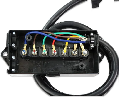 Vista 4 de Cable de remolque en línea de 7 vías resistente con caja de conexiones de 7 bandas, 4 pies, resistente a la intemperie (4 pies)
