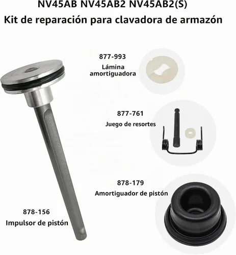 Vista 2 de 878-156 878-179 877-993 877-761 Juego de accesorios de pistón del mercado de accesorios, parachoques de pistón, resorte alimentador, hoja
