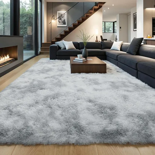 Vista 39 de KICHOWUA - Tapete grueso y esponjoso de 3 x 5 pies, color negro, ultrasuave, lavable, antideslizante, acogedor y peludo, para sala, dormitorio