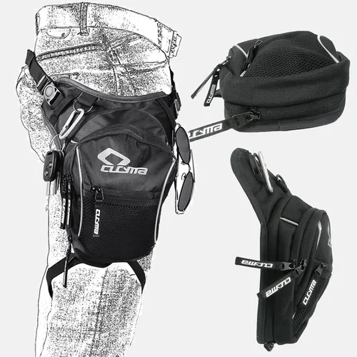 Vista 6 de Bolsa táctica militar de la pierna del bolso impermeable del muslo del paquete de la cadera bolsillos múltiples, #605-Negro, Bolso Oxford Drop Leg