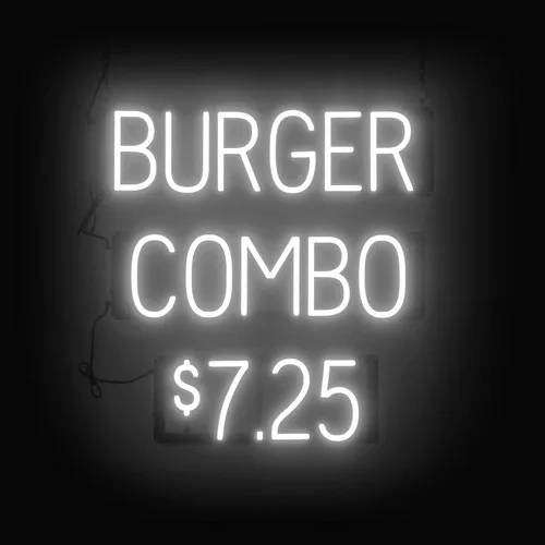 Vista 10 de SpellBrite HAMBURGERS Letrero para restaurantes Letreros relacionados con el comedor con aspecto de neón, luz LED roja 40.0 x 6.3 pulgadas Rojo