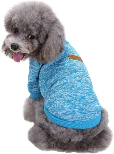 Vista 10 de Suéter de punto clásico para perros y mascotas, cálido para invierno, abrigo para cachorros y mascotas, ropa de suéter suave para perros pequeños