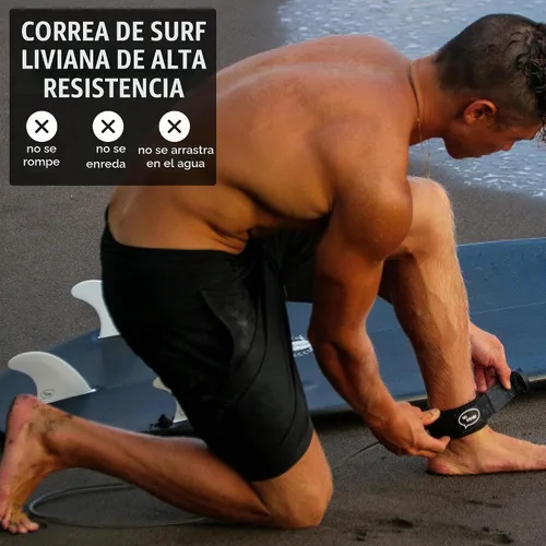 Vista 3 de Ho Stevie! Correa de surf de alta calidad, sin enredos, sin pérdida de tabla de surf, cuerda ligera de alta resistencia de 1/4 pulgadas, se siente