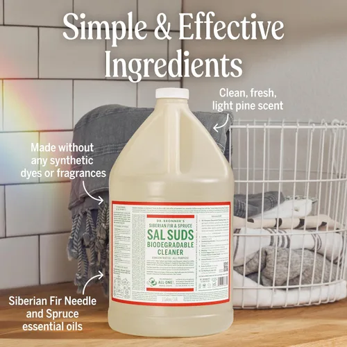 Vista 3 de Dr. Bronner's Pure-Castile Magic Soap Paquete variado y jabón corporal líquido limpiador biodegradable Sal Suds, limpiador multiusos, vegano, libre