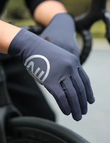 Vista 7 de INBIKE Guantes de ciclismo para hombre y mujer, forro polar fino, para pantalla táctil, guantes de bicicleta acolchados para correr, conducir