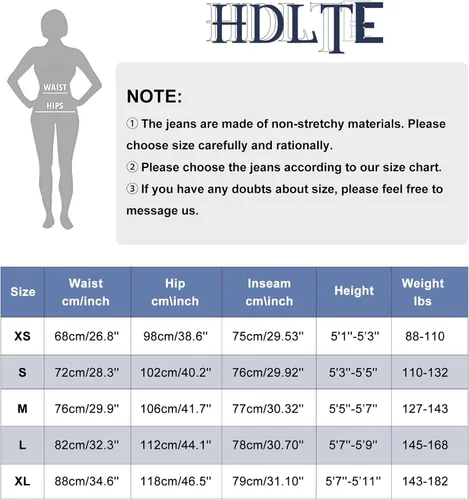 Vista 5 de HDLTE Jeans de pierna ancha para mujer, pantalones holgados de cintura alta, pantalones de mezclilla holgados estilo boyfriend, Y2K
