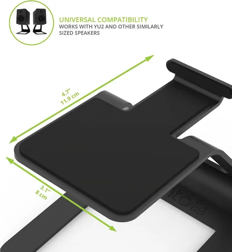 Vista 5 de Kanto SE2 Soportes elevados para altavoces de escritorio para altavoces pequeños - 2 unidades (negro)