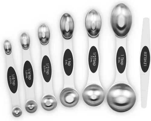 Vista 9 de Juego de Mini Cucharas Medidoras, Cucharas Medidoras de Acero Inoxidable de Alta Resistencia para Cocinar y Hornear, Cuchara de Mesa y Cuchara de Té