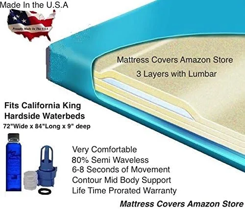 Vista 2 de California King - Colchón de cama de agua semiondulado con soporte lumbar al 80%