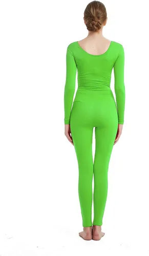 Vista 5 de Mono de manga larga de una pieza para mujer, unitardo Zentai de elastano