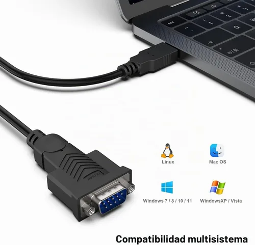Vista 4 de BENFEI Cable adaptador USB a serie, 1.83 m USB a RS-232 macho (9 pines) DB9, chipset Prolific, compatible con Windows 11/10/8.1/8/7, Mac OS X 10.6