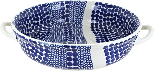 Vista 8 de Blue Rose - Cacerola redonda de sauce azul con asas, 10.25 pulgadas de diámetro, única, apta para lavavajillas y duradera