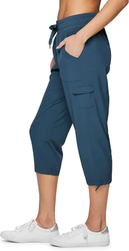 Vista 9 de RBX - Pantalón capri deportivo con cordón,ligero, con bolsillos y estilo cargo, para mujer