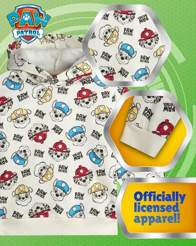 Vista 3 de Nickelodeon Conjunto deportivo de Paw Patrol para niños, 2 piezas de sudadera con capucha de vellón, pantalones deportivos - Conjunto deportivo