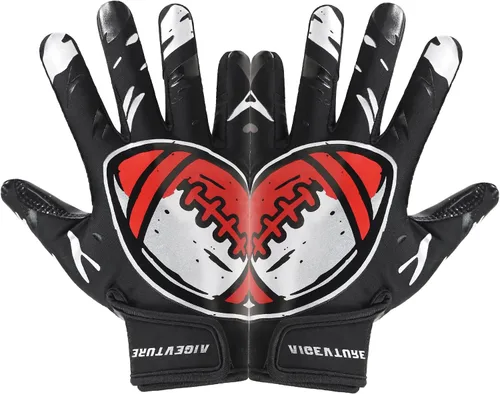 Vista 13 de AIGEVTURE Guantes de fútbol para jóvenes, guantes receptores para niños, guantes de fútbol adhesivos para niños y niñas