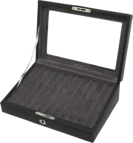 Vista 2 de Tech Swiss TS0432BLK, 11 Pen Box Display Storage Cuero Negro