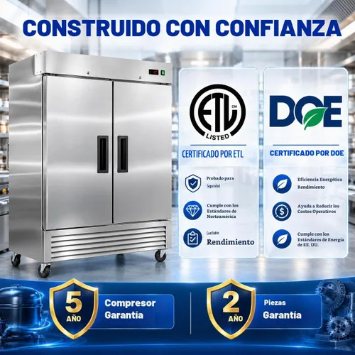Vista 5 de Congelador comercial de 49 pies cúbicos, vertical de acero