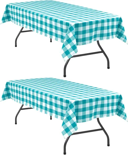 Vista 48 de Hiasan - Mantel cuadrado a cuadros, 30 x 30 pulgadas, tela impermeable y resistente a las arrugas para picnic, cena y fiesta, tela de poliéster
