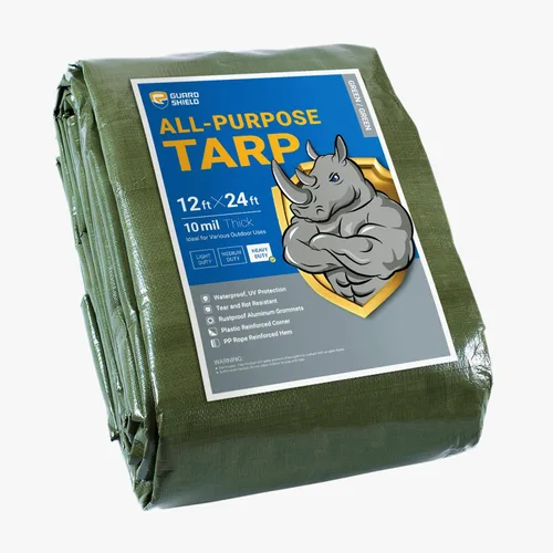 Vista 95 de GUARD SHIELD - Lona resistente, impermeable, de polietileno, gruesa, resistente a los rayos ultravioleta, con ojales, para exteriores, 6 x 8 pies