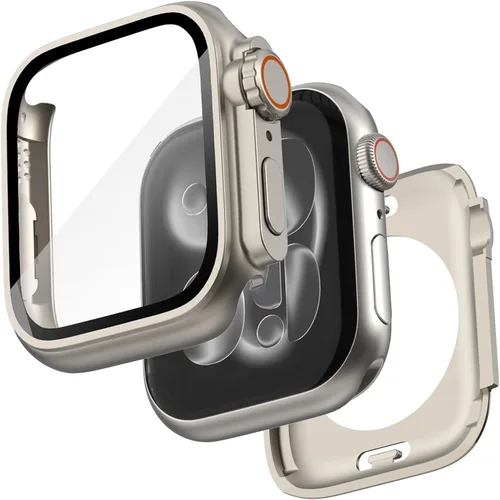 Vista 13 de Ultra Look - FULLIFE 2 en 1 compatible con Apple Watch Series 11/10 de 1.654 pulgadas, protector de pantalla impermeable, frente y trasera