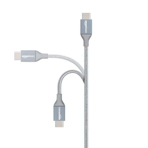 Vista 2 de Amazon Basics - Cable cargador USB-C a USB-A 2.0 de alta velocidad, cordón trenzado de nailon, velocidad de 480Mbps, certificado por USB-IF