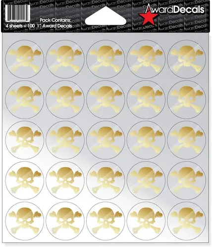 Vista 2 de Award Decals calcomanía de calavera y huesos cruzados (100 unidades)