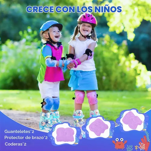 Vista 6 de Kids Roller Skates with 6 Protection Pads, Adjustable Size Girl Roller Skates for Kids Beginner, Toddlers Roller Skate with 8 Light Up