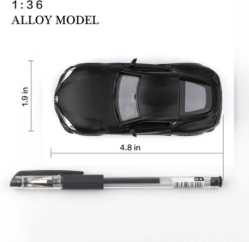 Vista 4 de TOKAXI Modelos de autos Toyota Supra a escala 1/36 2020, auto de juguete Toyota con tracción trasera, regalos de autos para niños y niñas (negro)