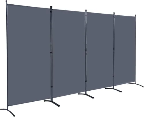 Vista 17 de Divisor de habitación de 6 pies, separador de habitación con ruedas con bloqueo, (base de metal gruesa), separadores de habitación, pantallas