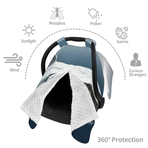 Vista 8 de Cubierta de toldo para asiento de automóvil para bebé, suave y transpirable, fundas de lactancia materna, multiuso, cochecito, sombrilla, regalo