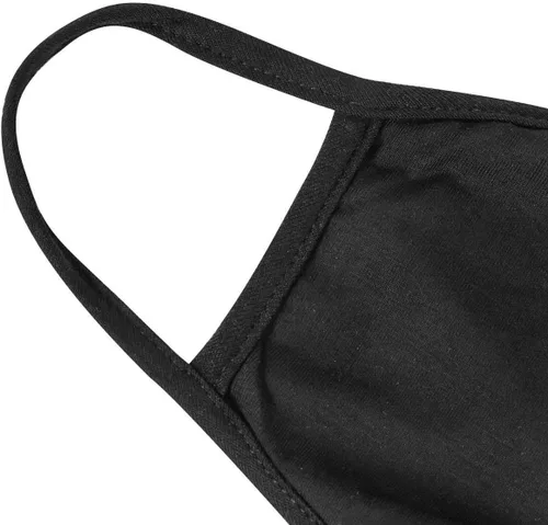 Vista 2 de Forno Paquete de 3 cubrebocas unisex, algodón negro, lavable, tela reutilizable
